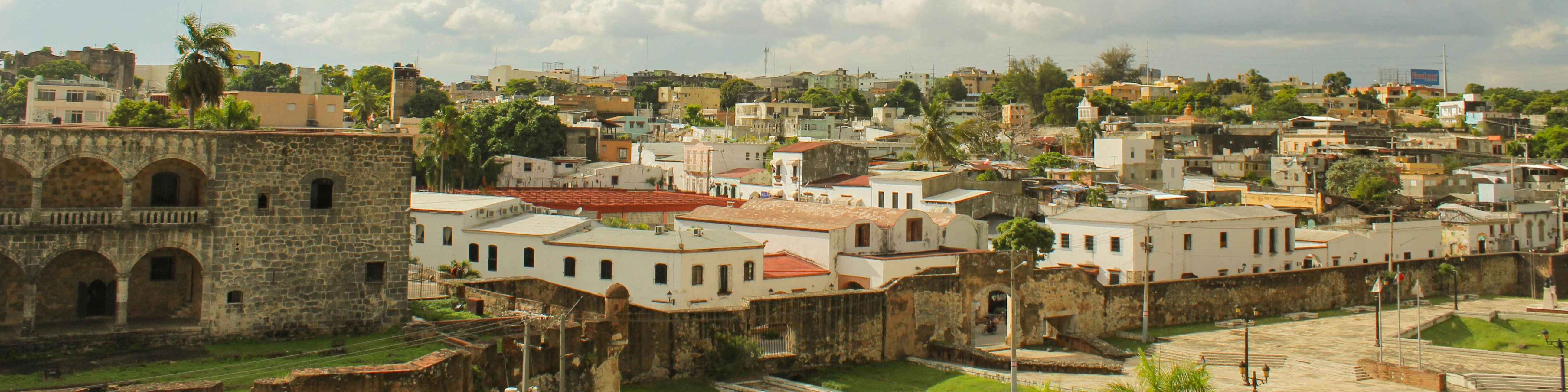 A scenic terracotta cityscape in the late afternoon.