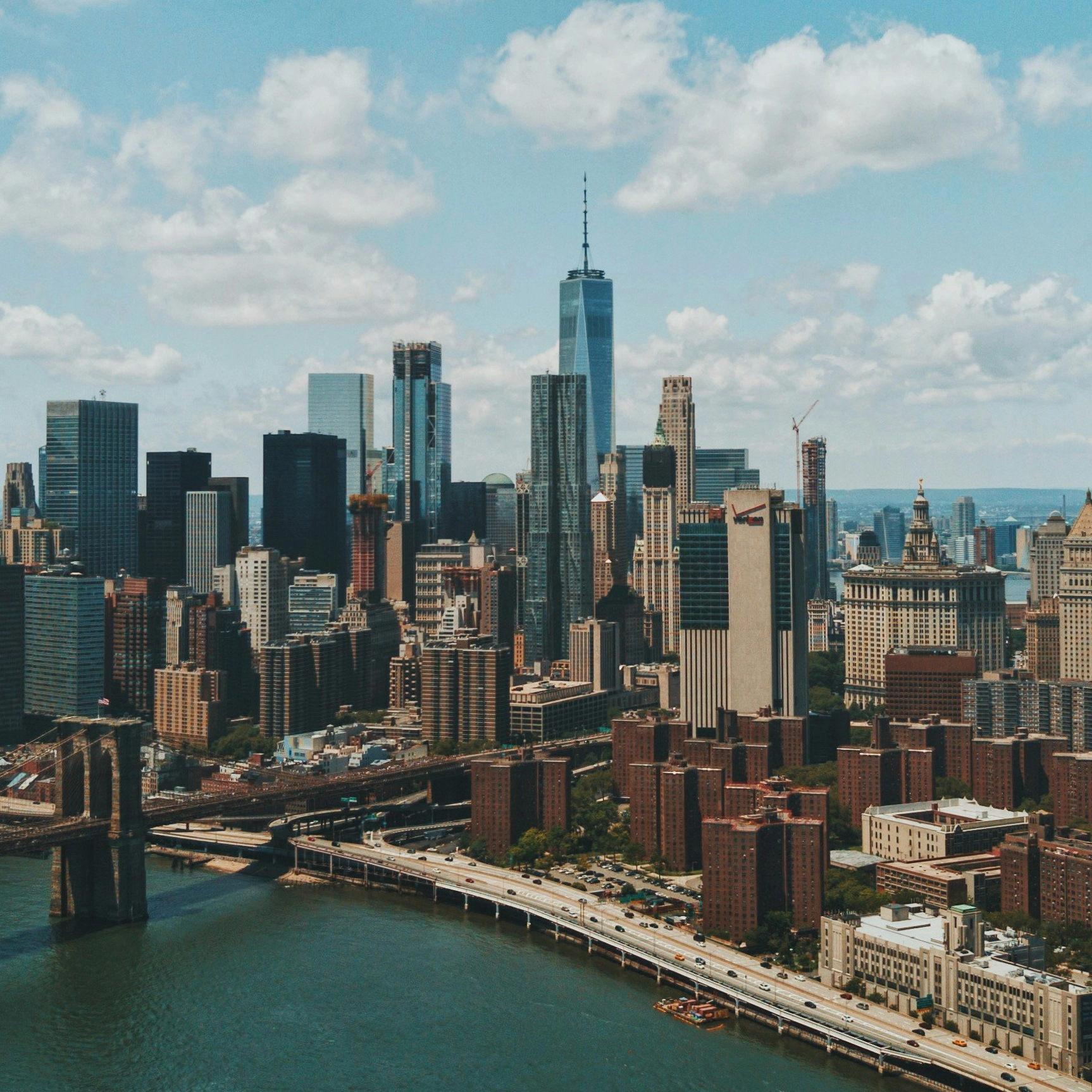 The New York City skyline.