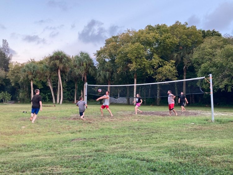 Volleyball with the students